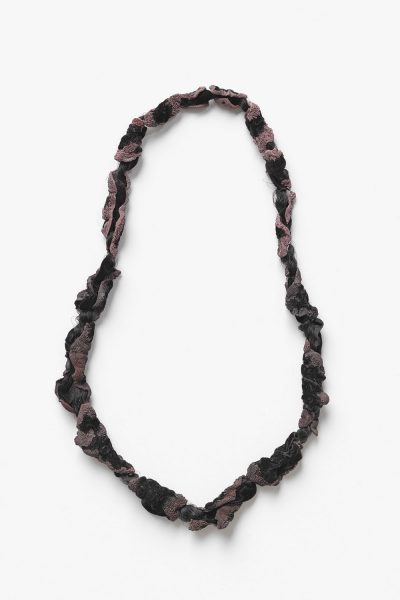 Quale II, 2016, necklace; velvet, copper, silk