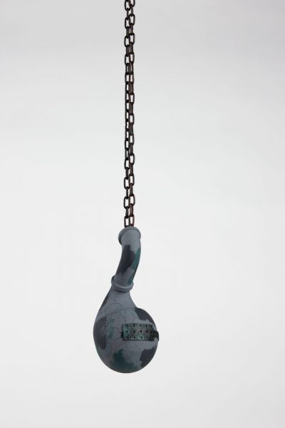 Boom Bap pipes, Necklace,  2018, ABS plastic, wood, silver, zirconia