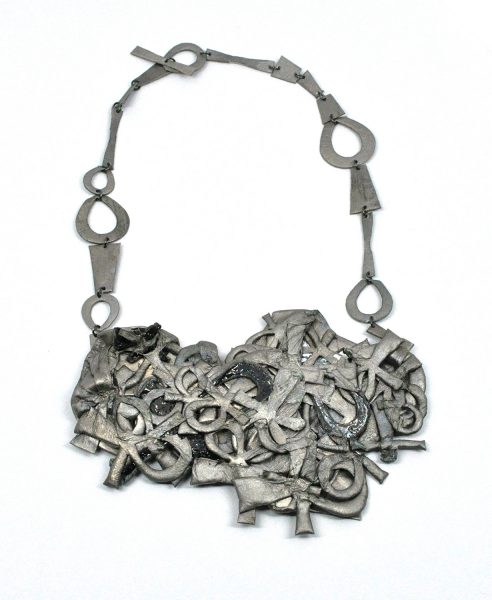 Ankh II, 2017, necklace; aluminium, glass enamel, silver